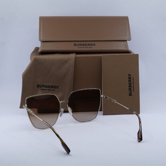 Final Price! Burberry BE3143 110913 Gold/Brown Sunglasses - Picture 5 of 11